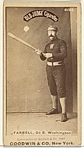 John A. "Jack" Farrell, 2nd Base, Washington Nationals, from the Old Judge series (N172) for Old Judge Cigarettes by Goodwin & Company