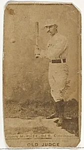 John Alexander "Bid" McPhee, 2nd Base, Cincinnati, from the Old Judge series (N172) for Old Judge Cigarettes by Goodwin & Company
