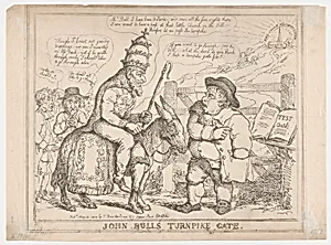 John Bull's Turnpike Gate by Thomas Rowlandson