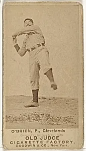 John F. "Cinders" O'Brien, Pitcher, Cleveland, from the Old Judge series (N172) for Old Judge Cigarettes by Goodwin & Company