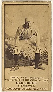 John Irwin, 3rd Base, Washington Nationals, from the Old Judge series (N172) for Old Judge Cigarettes by Goodwin & Company