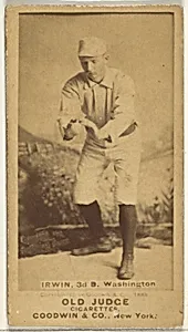 John Irwin, 3rd Base, Washington Nationals, from the Old Judge series (N172) for Old Judge Cigarettes by Goodwin & Company