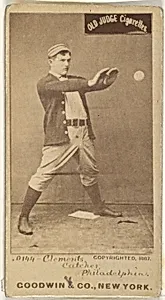 John J. "Jack" Clements, Catcher, Philadelphia, from the Old Judge series (N172) for Old Judge Cigarettes by Goodwin & Company
