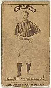 John Montgomery Ward, Captain and Shortstop, New York, from the Old Judge series (N172) for Old Judge Cigarettes by Goodwin & Company