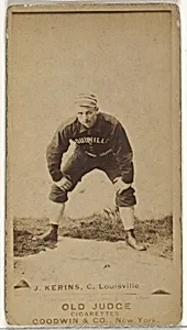 John Nelson Kerins, Catcher, Louisville Colonels, from the Old Judge series (N172) for Old Judge Cigarettes by Goodwin & Company
