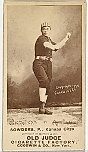 John Sowders, Pitcher, Kansas City Cowboys, from the Old Judge series (N172) for Old Judge Cigarettes by Goodwin & Company