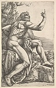 John the Baptist Preaching in the Wilderness by Battista Franco