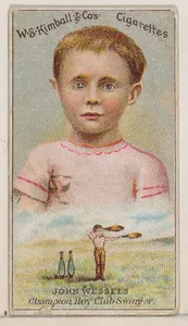 John Wessels, Champion Boy Club Swinger, from the Champions of Games and Sports series (N184, Type 1) issued by W.S. Kimball & Co.