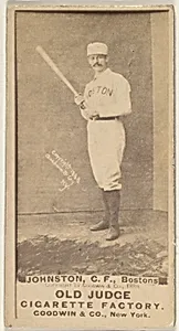 Johnston, Center Field, Boston, from the Old Judge series (N172) for Old Judge Cigarettes by Goodwin & Company
