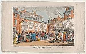 Joint Stock Street by George Murgatroyd Woodward|Thomas Tegg|Thomas Rowlandson