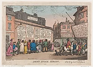 Joint Stock Street by Thomas Tegg|Thomas Rowlandson|George Murgatroyd Woodward