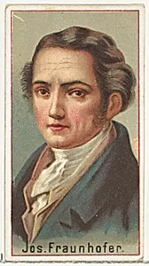 Joseph Fraunhofer, printer's sample for the World's Inventors souvenir album (A25) for Allen & Ginter Cigarettes by Allen & Ginter