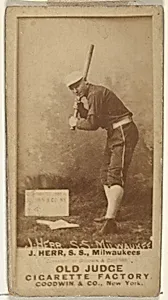 Joseph Herr, Shortstop, Milwaukee, from the Old Judge series (N172) for Old Judge Cigarettes by Goodwin & Company