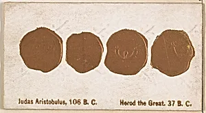 Judas Aristobulus, 106 B.C. / Herod the Great, 37 B.C., from the Ancient Coins series (N180) issued by Wm. S. Kimball & Co. by William S. Kimball & Company