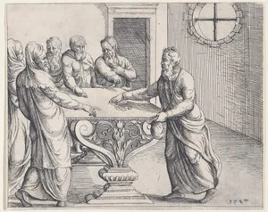 Judas Being Paid the 30 Pieces of Silver, from Old and New Testaments