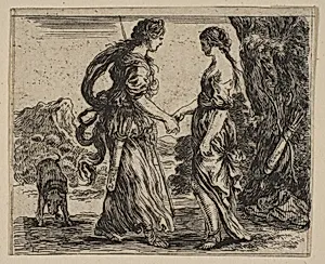 Jupiter and Callisto, from 'Game of Mythology' (Jeu de la Mythologie) by Stefano della Bella|Jean Desmarets de Saint-Sorlin|Henri Le Gras|Louis XIV, King of France|Cardinal Jules Mazarin