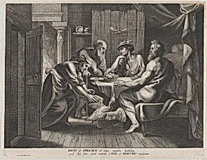 Jupiter and Mercury with Philemon and Baucis by Johannes Meyssens|Peter Paul Rubens|Anonymous