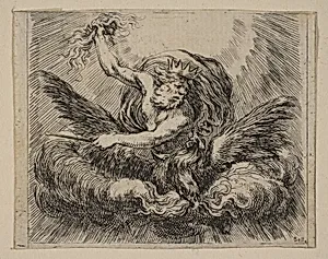 Jupiter, from 'Game of Mythology' (Jeu de la Mythologie) by Stefano della Bella|Jean Desmarets de Saint-Sorlin|Henri Le Gras|Louis XIV, King of France|Cardinal Jules Mazarin