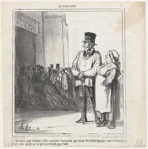 Just imagine my good fellow.... if they knew how we make their cheese, they surely wouldn't hurry so much, from 'News of the day,' published in Le Charivari, December 30, 1865