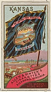 Kansas, from Flags of the States and Territories (N11) for Allen & Ginter Cigarettes Brands by Allen & Ginter