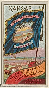 Kansas, from Flags of the States and Territories (N11) for Allen & Ginter Cigarettes Brands by Allen & Ginter