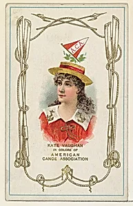 Kate Vaughan in Colors of the American Canoe Association, from the Yacht Colors of the World series (N140) issued by Duke Sons & Co. to promote Honest Long Cut Tobacco by W. Duke, Sons & Co.