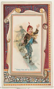 "Keep the pot a boilin" from the Terrors of America set (N136) issued by Duke Sons & Co. to promote Honest Long Cut Tobacco