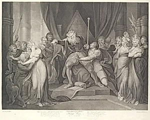King Lear Casting Out His Daughter Cordelia (Shakespeare, King Lear, Act 1, Scene 1) by Shearjashub Spooner|Richard Earlom|Henry Fuseli|John & Josiah Boydell|William Shakespeare