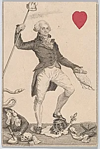 Knave (Robespierre from France), from "Court Game of Geography" by William and Henry Rock