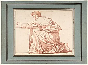 Kneeling Draped Male Figure