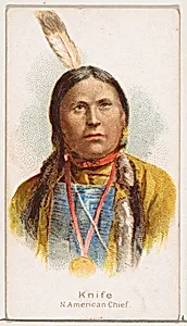 Knife, North American Chief, from the Savage and Semi-Barbarous Chiefs and Rulers series (N189) issued by Wm. S. Kimball & Co. by William S. Kimball & Company