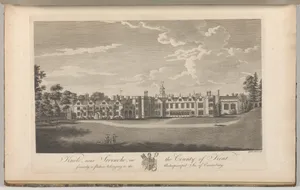 Knole, near Sevenoke, in the County of Kent, formerly a palace belonging to the Archiepiscopal See of Canterbury, from Edward Hasted's, The History and Topographical Survey of the County of Kent, vols. 1-3