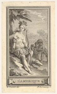 L'Amerique, from the Almanach iconologique
