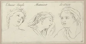 l'Amour simple, Abattement, Le Desir (from "Caractères des passions, gravés sur les desseins de l'illustre Monsieur le Brun")