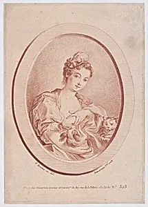 La Femme au petit Chien by Gilles Demarteau|François Boucher