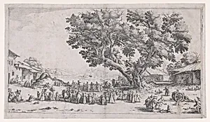 La Fiore de Gondreville pièce appelée aussi La Fête du Village, La Petite Foire, Le Bal Champêtre, Le Jeu de Boules (The Fair at Gondreville also called The Village Festival, The Little Fair, The Country Dance, The Game of Bowls) by Jacques Callot