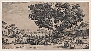La Fiore de Gondreville pièce appelée aussi La Fête du Village, La Petite Foire, Le Bal Champêtre, Le Jeu de Boules (The Fair at Gondreville also called The Village Festival, The Little Fair, The Country Dance, The Game of Bowls) by Jacques Callot
