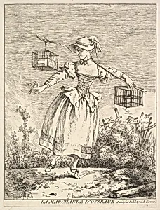 La marchande d'oyseaux (The Bird Merchant) by Buldet|Jacques Gabriel Huquier|François Boucher