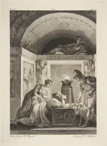 La Matrone d'Ephese, from Contes et nouvelles en vers par Jean de La Fontaine. A Paris, de l'imprimerie de P. Didot, l'an III de la République, 1795