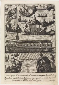 La serenissima Dogaressa dal suo palazzo...Bucintoro from Habiti d'huomeni et donne Venetiane