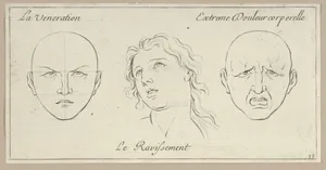 La Veneration, Le Ravissement, Extrême Douleur corporelle (from Caractères des passions, gravés sur les desseins de l'illustre Monsieur le Brun)