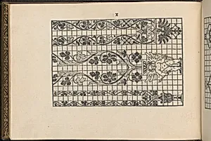 La Vera Perfettione del Disegno di varie sorti di recami, page 5 (verso) by Giovanni Ostaus|Giuseppe Salviati (Giuseppe Porta, called Il Salviati)