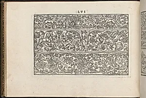 La Vera Perfettione del Disegno di varie sorti di recami, page 28 (verso) by Giovanni Ostaus|Giuseppe Salviati (Giuseppe Porta, called Il Salviati)