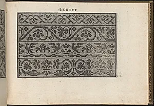 La Vera Perfettione del Disegno di varie sorti di recami, page 37 (recto) by Giovanni Ostaus|Giuseppe Salviati (Giuseppe Porta, called Il Salviati)