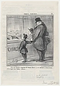 La Visite à l'Atelier, from Croquis Parisiens, published in Le Charivari, May 22, 1857 by Aaron Martinet|Honoré Daumier|Destouches
