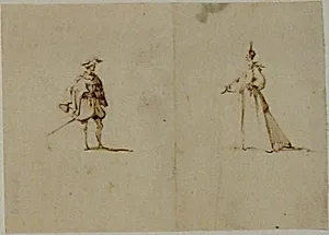 Lady and a genteman facing each other