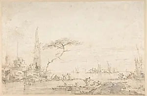 Lagoon Capriccio with an Obelisk by Francesco Guardi