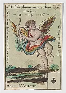 L'Amour, from the playing cards (for quartets) "Costumes des Peuples Étrangers" by Anonymous, French, 18th century