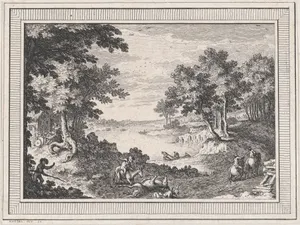 Landscape, from a series of six landscapes dedicated to Madame La Marquise de Pompadour