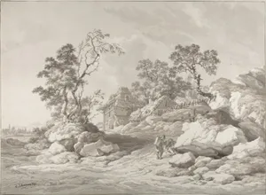 Landscape near Mödling with figures